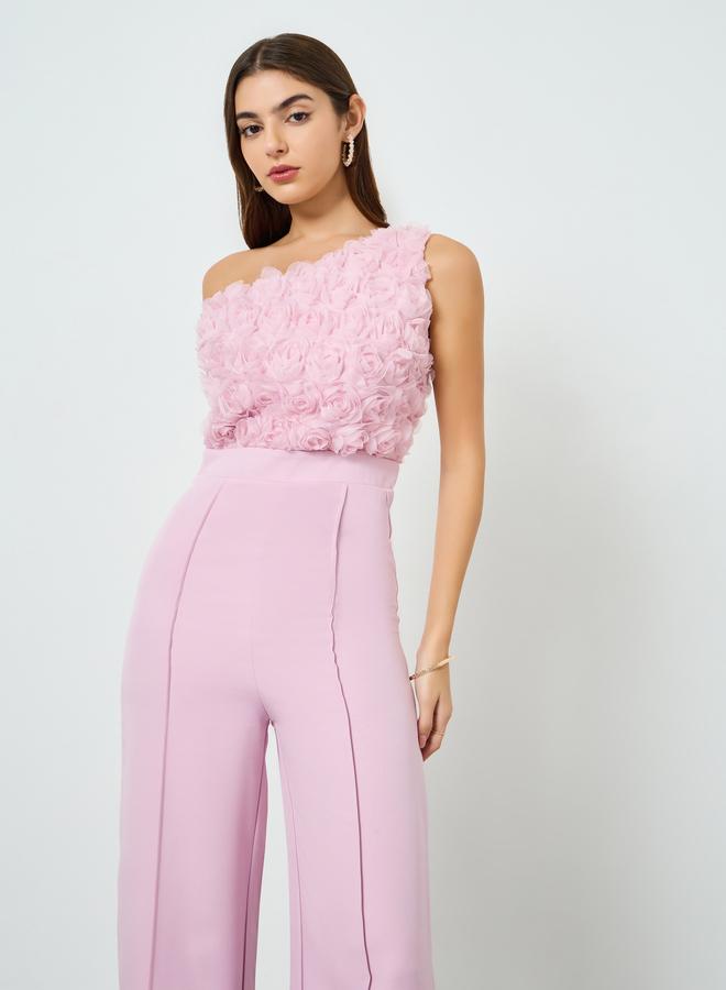 Styli Women Lilac One Shoulder Wide Leg Jumpsuit - Image 1